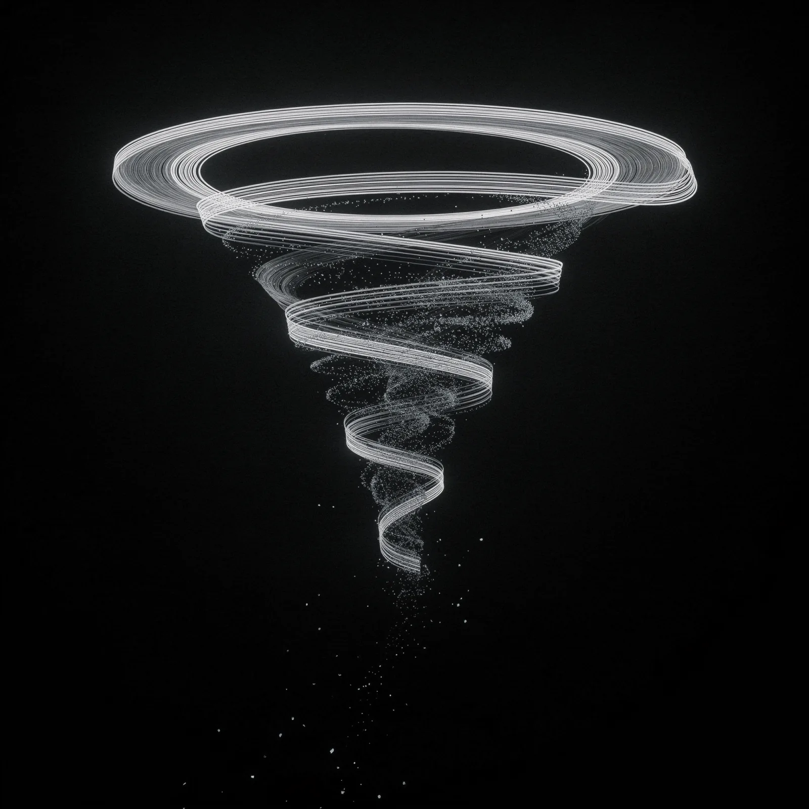 A cold funnel of light dissolving downward